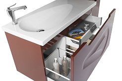 Водолей Мебель для ванной "Арнелла Капля 100" шоколад, ящик – фотография-4